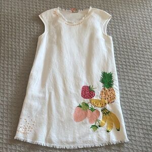 HOLDING HORSES White Dress with Fruit Print